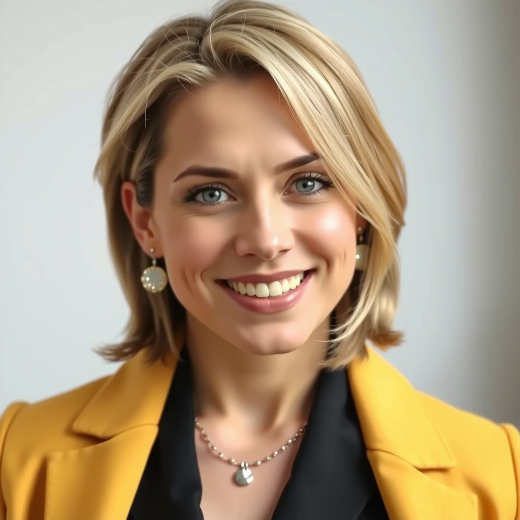 Portrait of a smiling woman with a warm expression.